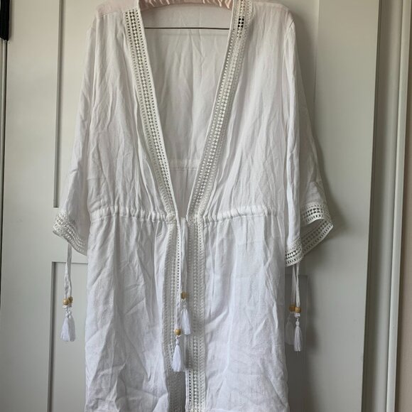 NWOT White Bathing Suit Coverup - Picture 1 of 4